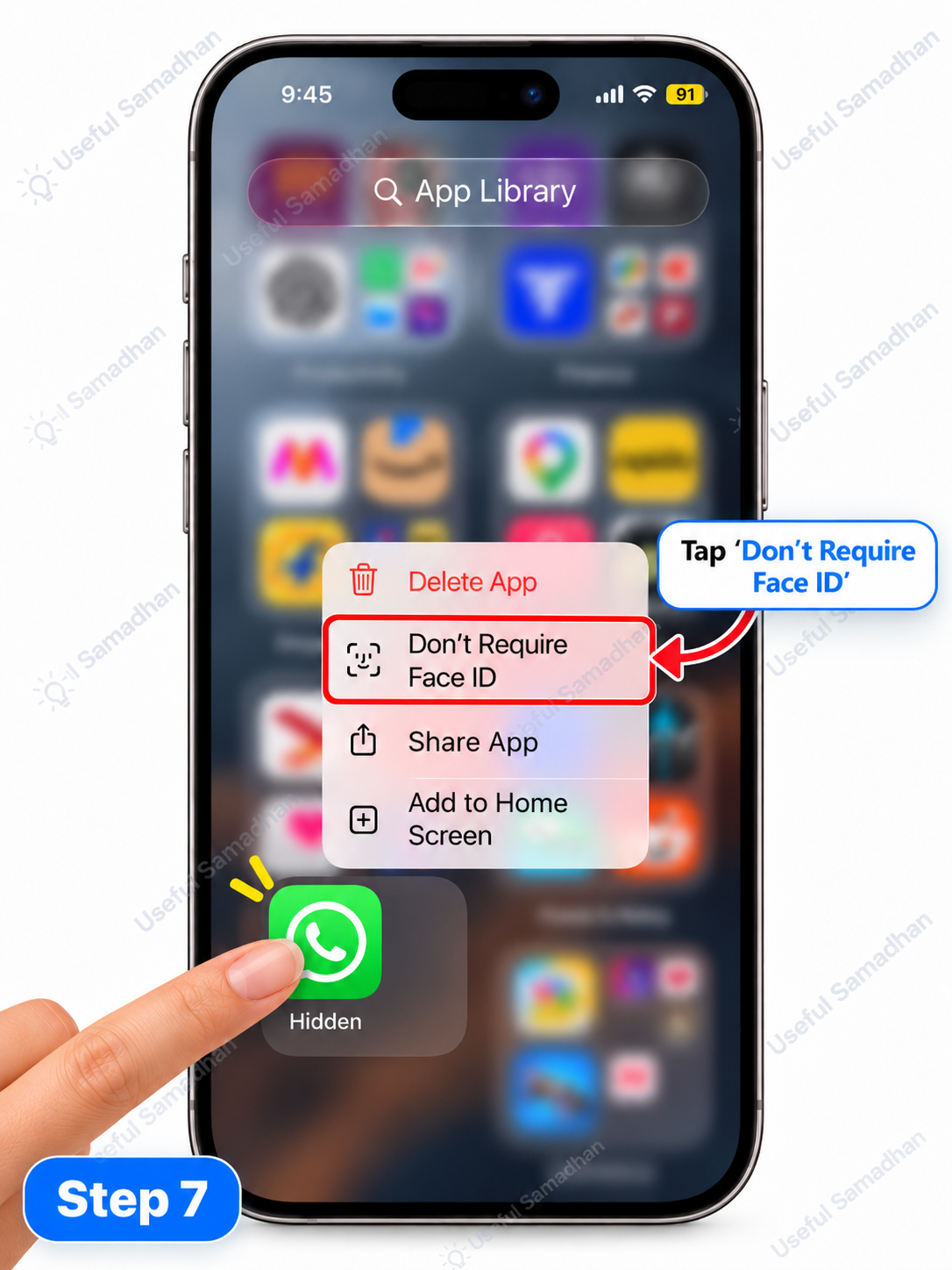 Step 7: Don’t Require Face ID option चुनना