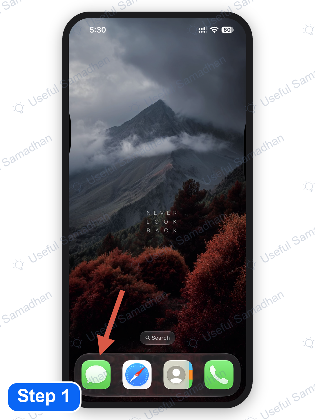 Step 1: iPhone Home Screen से Messages app खोलना