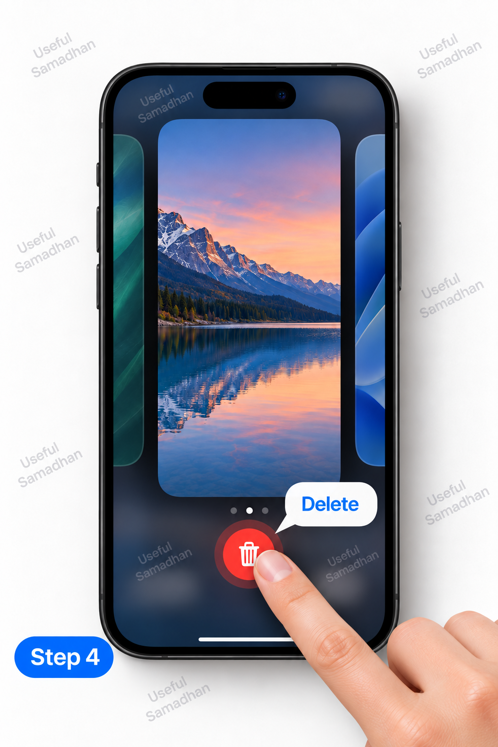 Step 4: Delete या Trash icon पर Tap करके wallpaper हटाना